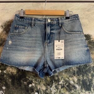 Zara Faded Blue Jean Shorts